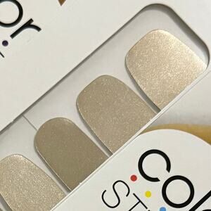New Color Street “Stay Golden” Shimmer Metallic Champagne Gold Nail Strips